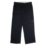 DICKIES Workwear Mens Twill Trousers Black Loose Straight W36 L30