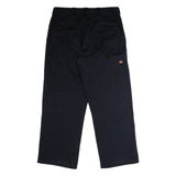 DICKIES Workwear Mens Twill Trousers Black Loose Straight W36 L30
