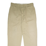 DICKIES Workwear Mens Twill Trousers Beige Regular Straight W36 L32