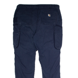 CARHARTT Workwear Cargo Womens Trousers Blue Relaxed Straight W40 L30
