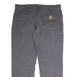 CARHARTT Workwear Mens Canvas Trousers Grey Relaxed Straight W40 L30