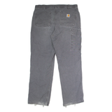 CARHARTT Workwear Carpenter Mens Canvas Trousers Grey Relaxed Straight W35 L30