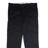 DICKIES Workwear Mens Twill Trousers Black Slim Straight W36 L30