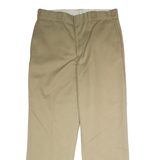 DICKIES Workwear Mens Twill Trousers Beige Regular Straight W36 L30
