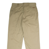 DICKIES Workwear Mens Twill Trousers Beige Regular Straight W36 L30