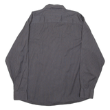 CALVIN KLEIN Mens Shirt Black Striped Long Sleeve XL