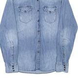 REPLAY Mens Denim Shirt Blue 90s Long Sleeve S