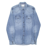 REPLAY Mens Denim Shirt Blue 90s Long Sleeve S