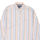 TOMMY HILFIGER Fit Mens Shirt Blue Striped Long Sleeve M