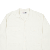 Mens Plain Shirt Beige 3/4 Sleeve 2XL