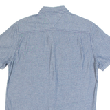 TOMMY HILFIGER Denim Look Mens Plain Shirt Blue S