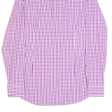 HUGO BOSS Slim Fit Mens Shirt Purple Gingham Long Sleeve S