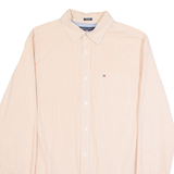TOMMY HILFIGER Mens Shirt Orange Check Long Sleeve M