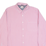 TOMMY HILFIGER DENIM Slim Fit Mens Shirt Red 90s Striped Long Sleeve 2XL