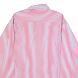TOMMY HILFIGER DENIM Slim Fit Mens Shirt Red 90s Striped Long Sleeve 2XL