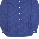 TOMMY HILFIGER Mens Shirt Blue Crazy Pattern Long Sleeve L