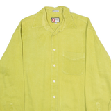 HIM Mens Plain Shirt Green Long Sleeve M