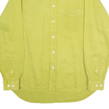 HIM Mens Plain Shirt Green Long Sleeve M