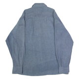 JAS Mens Plain Shirt Blue 90s Long Sleeve L