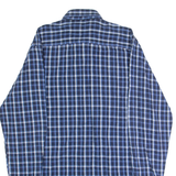 Mens Flannel Shirt Blue 90s Check Long Sleeve L