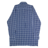 Mens Flannel Shirt Blue 90s Check Long Sleeve L