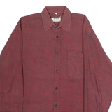 GATSBY Mens Shirt Red 90s Check Long Sleeve S