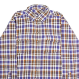 TCM Mens Shirt Blue Plaid Long Sleeve M
