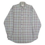 LE COLONIAL Mens Shirt Grey 90s Check Long Sleeve M