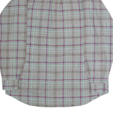 LE COLONIAL Mens Shirt Grey 90s Check Long Sleeve M