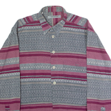 REFLECTION Mens Shirt Grey Striped Long Sleeve L