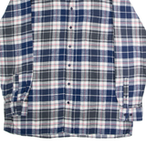 LEHNER VERSAND Mens Flannel Shirt Blue Check Long Sleeve L