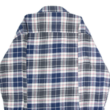 LEHNER VERSAND Mens Flannel Shirt Blue Check Long Sleeve L