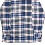 LEHNER VERSAND Mens Flannel Shirt Blue Check Long Sleeve L