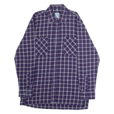 FREESTYLE Mens Flannel Shirt Blue 90s Check Long Sleeve M