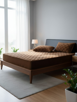 Anycozy Mattress Cover Coffee 180x200cm Crystal Velvet Thicken Quilted Warm Soft Plush Bed Sheet