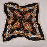 Anyyou Fashion Premium Satin Square Scarf – Black Silk-Feel Neckwrap for Women