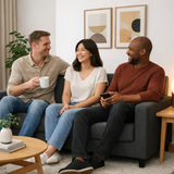 Anyseat 3-Seater Sofa Cover – Plain Dark Grey Style Slipcover for Living Room Chair Protection