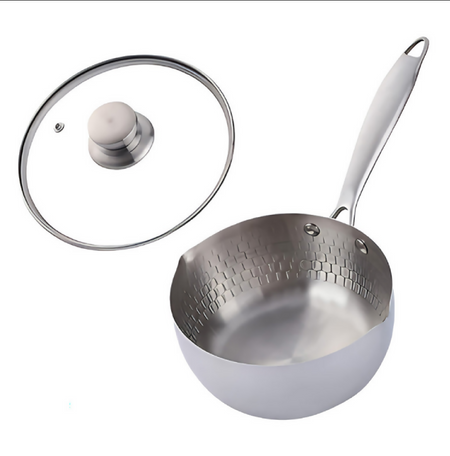 Anygleam Stock Pot Silver Non-Stick Stainless Steel Kitchen Snow Pan Noodle Soup with Lid Cooker Universal Cookware