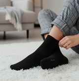 Anyfootwear 5 Pairs Size 10-14 Fashion Socks High Quality Office Sports Business Long Socks Cotton Solid Colors Skateboard Knitted Casual Black Size 43-48