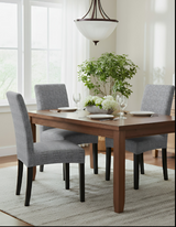 Anyseat Grey Black Writing Design Chair Cover – Elastic Slipcover with Anti‑Dirt Protection for Dining Room, Kitchen, Wedding, Hotel, Banquet & Restaurant