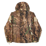 Mens Rain Jacket Brown Hooded Camouflage XL