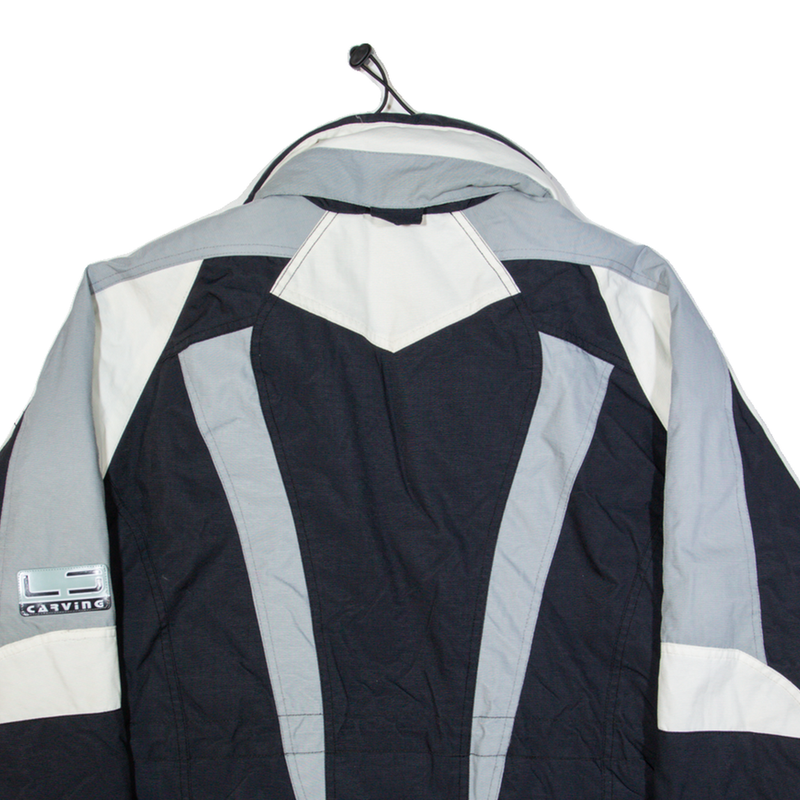 LET'S JET Womens Jacket Black 90s Colourblock L