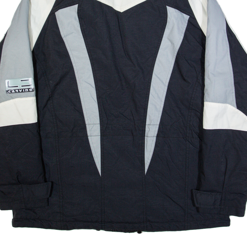 LET'S JET Womens Jacket Black 90s Colourblock L