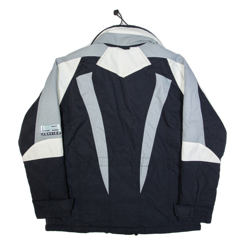 LET'S JET Womens Jacket Black 90s Colourblock L