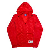 CHAMPION Mens Track Jacket Red Hooded XS