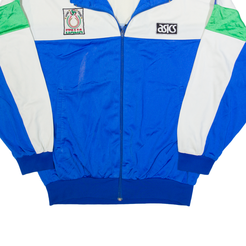ASICS Italia Mens Track Jacket Blue 90s Colourblock M