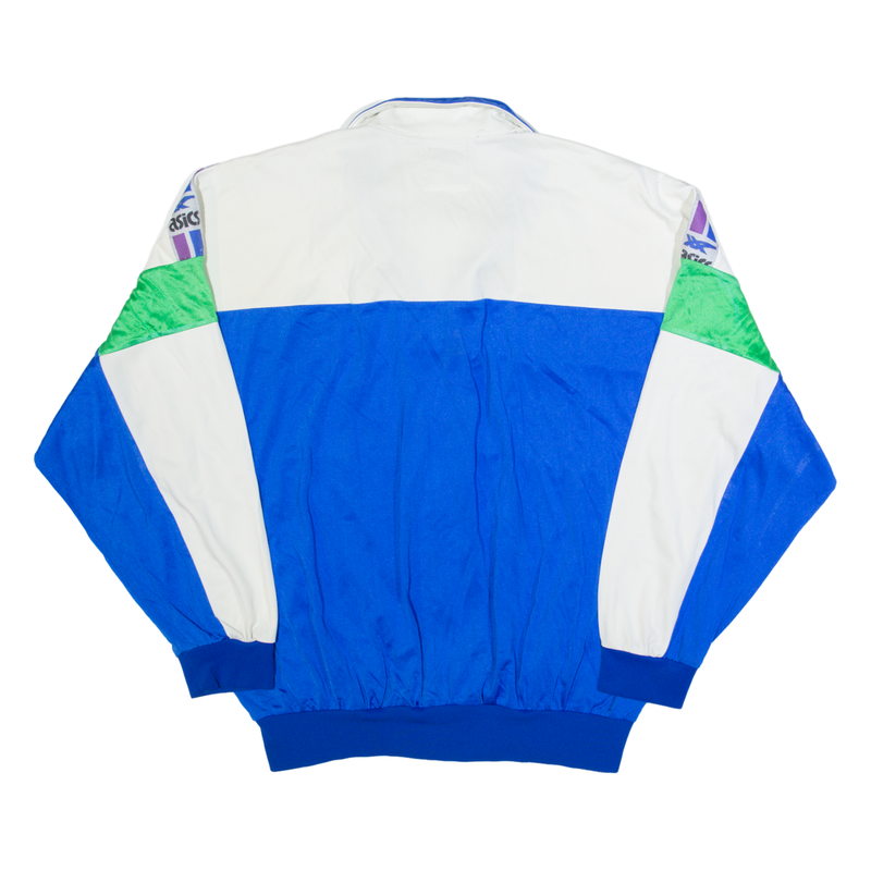 ASICS Italia Mens Track Jacket Blue 90s Colourblock M