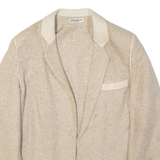 LILIANE BURTY Womens Blazer Jacket Beige Silk S
