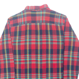 LINE SKINS Mens Flannel Shirt Red Check Long Sleeve M