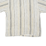 GARRY Mens Shirt Grey 90s Striped XL